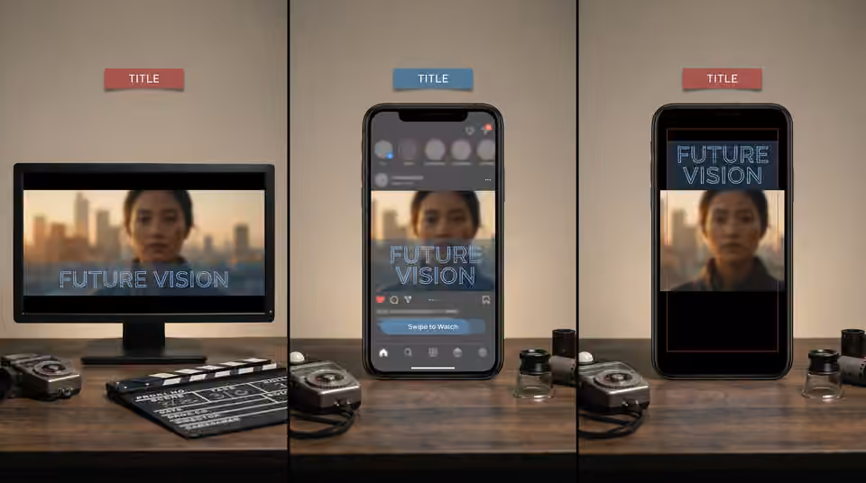 Landscape and portrait screens show title placement, an AI-generated editorial illustration